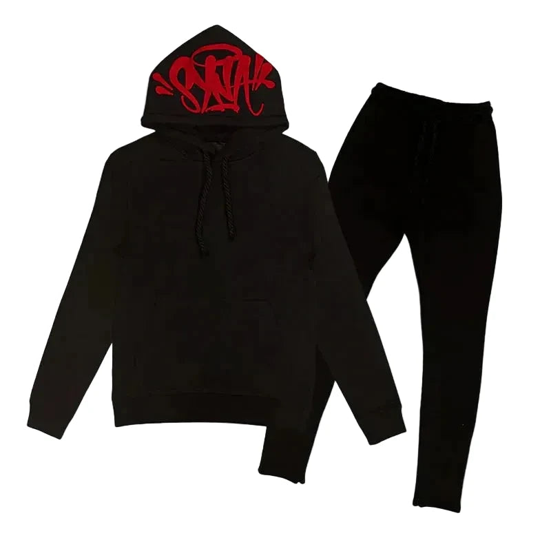 SYNAWORLD 'BLACK RED' TRACKSUIT